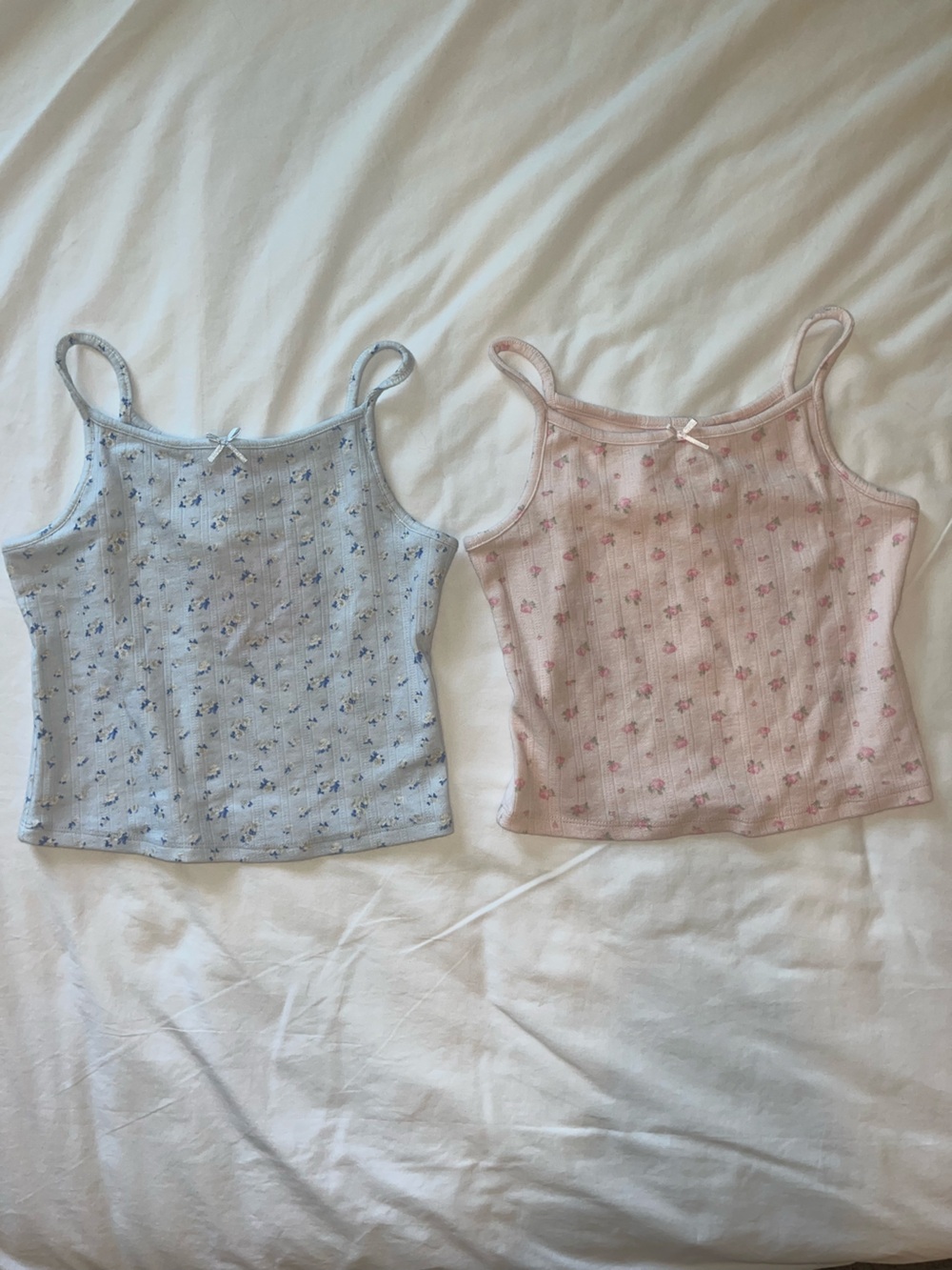 NWT LoveShackFancy x Target Girls Blue and Pink Floral Tank Top, Set of 2 - S